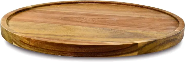 10-inch Acacia Wood Lazy Susan Turntable for Kitchen & Pantry