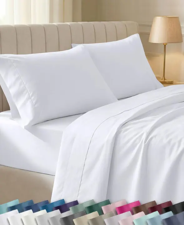 100% Cotton Sateen Queen Sheet Set — 400 Thread Count, 16" Deep Pocket