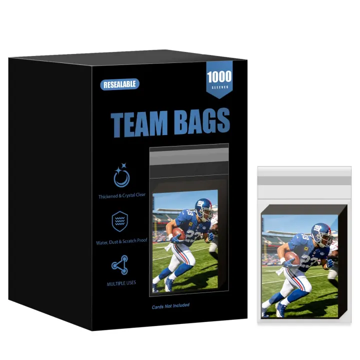 1000-Pack Resealable Team Bags for Trading Cards (Archival Clear)