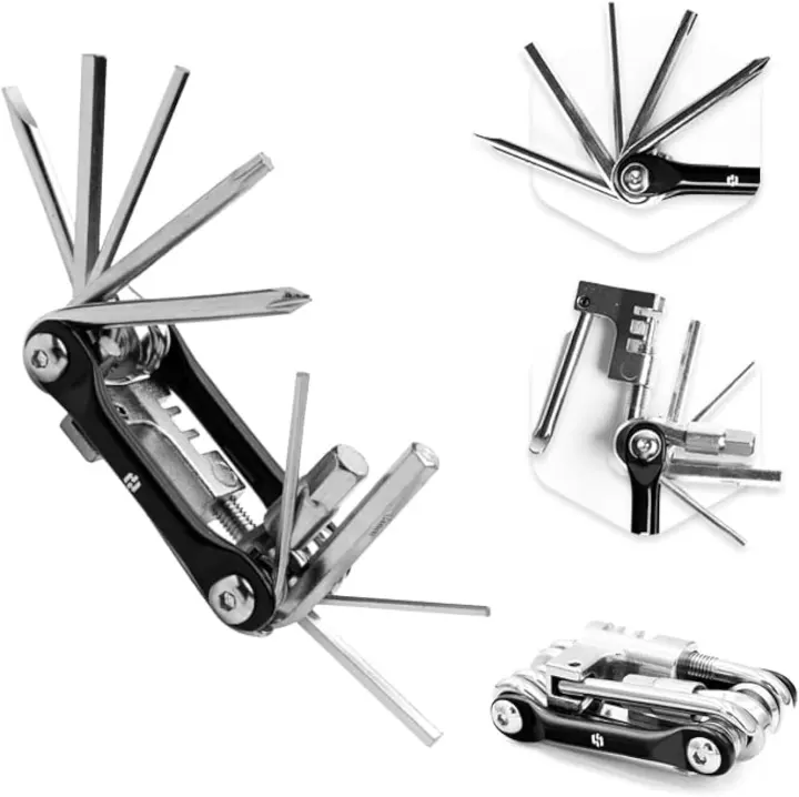 12-in-1 Bike Multi-Tool — Compact Stainless Steel Repair Kit