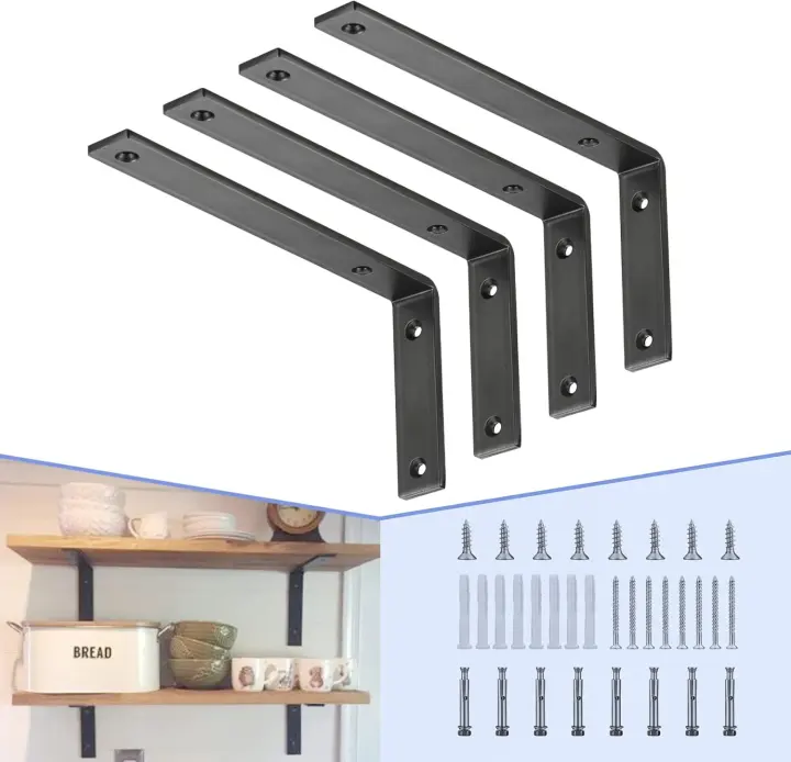 12 x 5 in Heavy-Duty Steel Shelf Bracket — 1/4 in Thick, Industrial