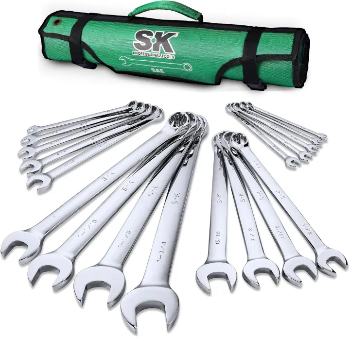 18-Piece SAE Combination Wrench Set, 1/4"–1-1/4", Drop-Forged CR-V