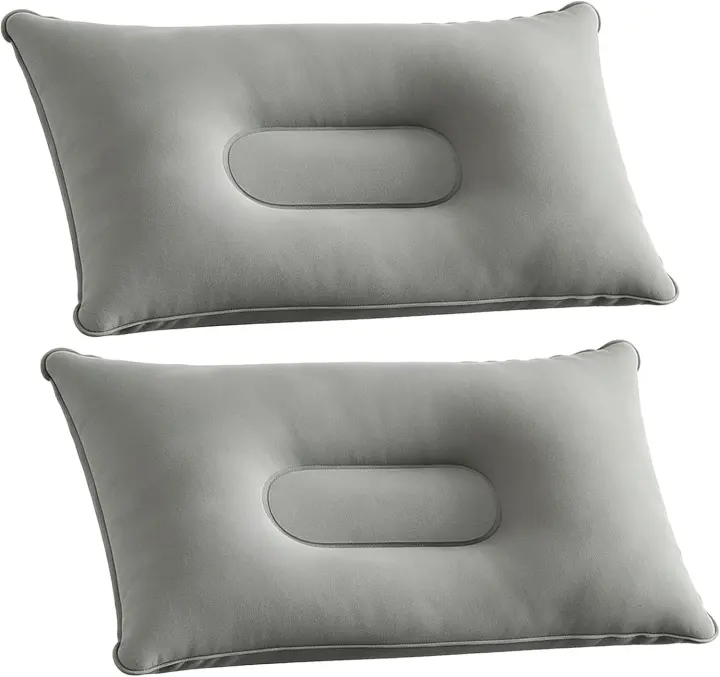 2-Pack Ultralight Inflatable Travel & Camping Pillows — Small Rectangular
