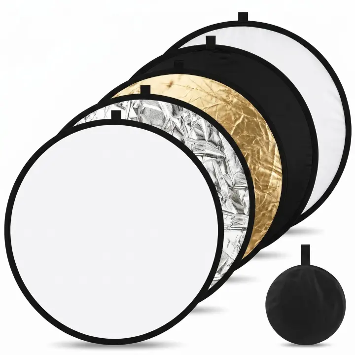24" (60cm) 5-in-1 Collapsible Photography Reflector — Multi-Surface