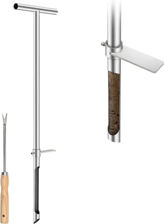 36-Inch Stainless Steel Soil Probe with T-Handle — Heavy-Duty Sampler