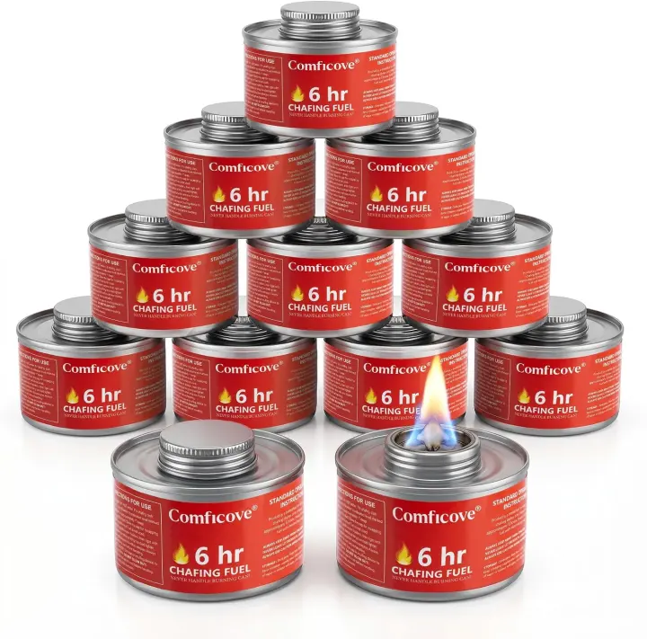 6-Hour Chafing Fuel Cans — 12-Pack Canned Heat for Chafing Dishes