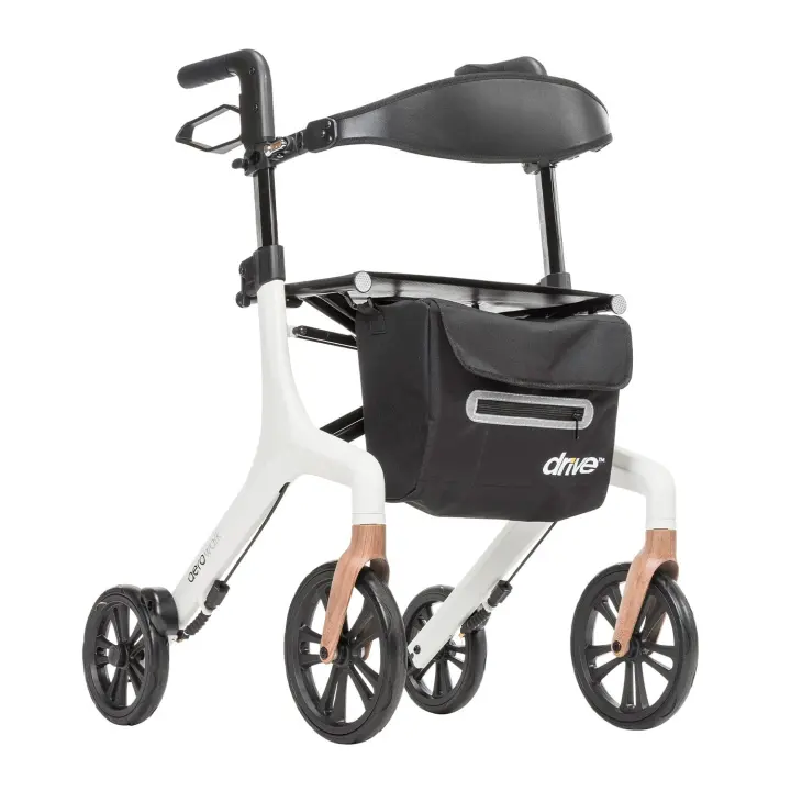 AeroWalk Ultra-Lite Rollator with Seat — Lightweight 4-Wheel Mobility Aid