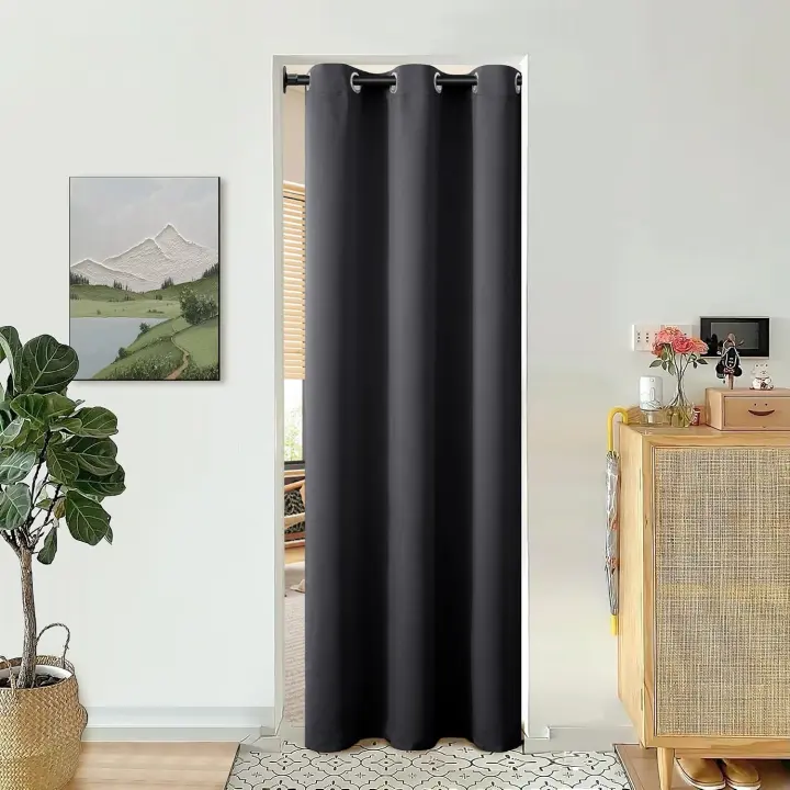 BGment 34 x 80 Inch Doorway Curtain Panel — Dark Gray Thermal Blackout