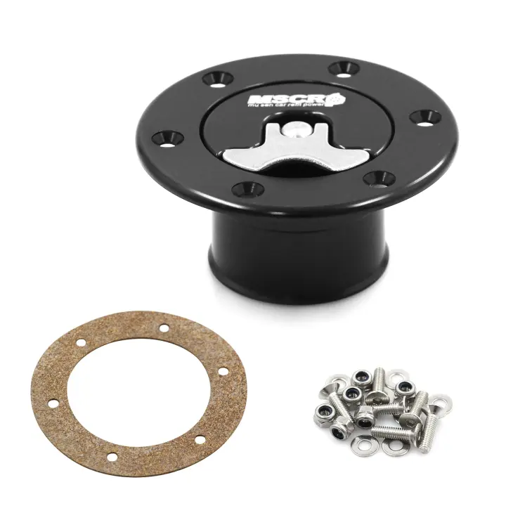 Billet Aluminum 35.5mm Non‑Vented Fuel Cell Cap — 6‑Hole