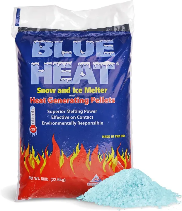 Blue Heat 50 lb Ice Melt Pellets — Calcium/Magnesium/Sodium Deicer