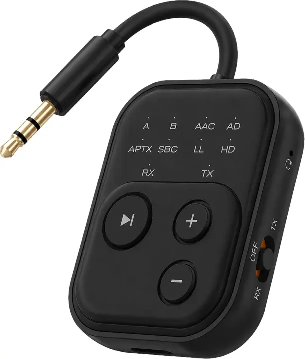 Bluetooth 6.0 Audio Transmitter/Receiver for TV — Dual-Link Airplane Adapter