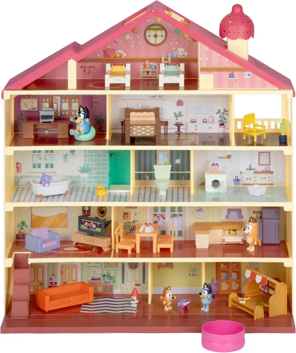 Bluey 5-Story Light & Surprise Heeler House Playset — 28 in Tall