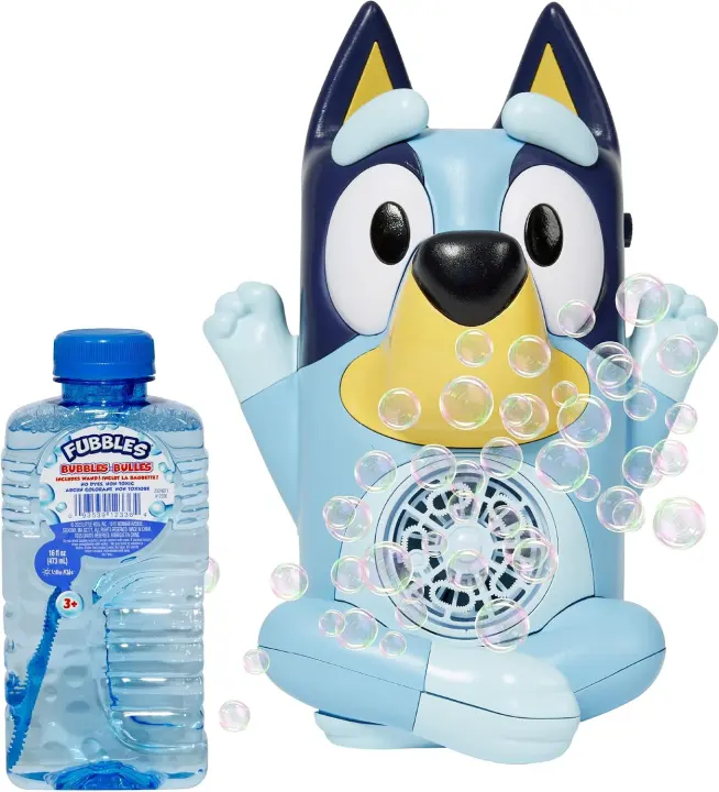 Bluey No-Spill Musical Bubble Machine for Toddlers (16 oz Solution)