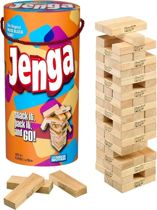 Classic Jenga Wooden Block Stacking Tower Game (54 Blocks)