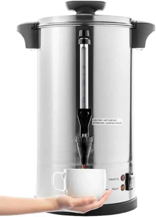 Commercial 50-Cup Stainless Steel Coffee Urn — 8 L Hot Water Brewer