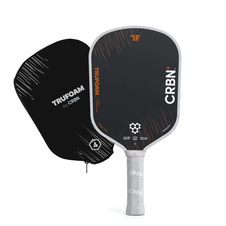 CRBN TruFoam Barrage 4 Carbon Fiber Pickleball Paddle — Hybrid AeroCurve