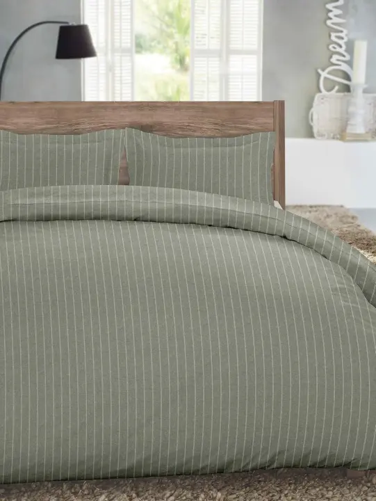 Dormisette German Flannel Duvet Cover & Sham Set — 3-Piece Cotton Flannel