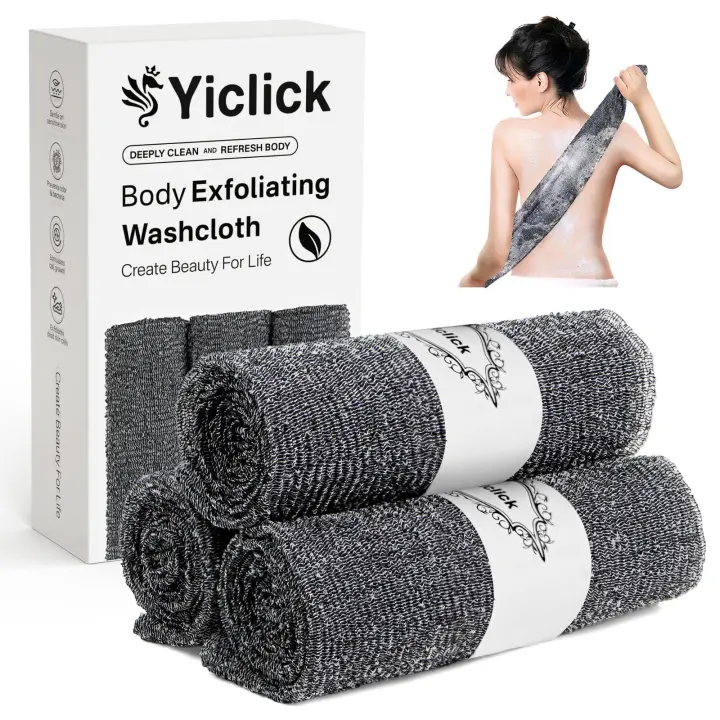 Extra-Long Exfoliating Back Scrub Towel — Japanese/Korean Style Washcloth