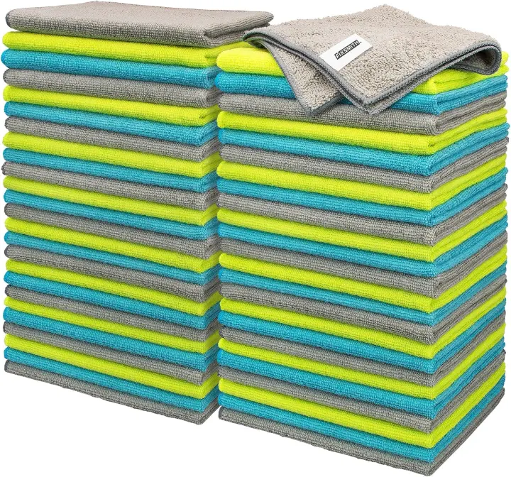 FIXSMITH Microfiber Cleaning Cloths — Pack of 50, 12 x 16 Towels