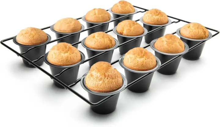 Fox Run Mini Popover Pan — Carbon Steel Nonstick, 12-Cup