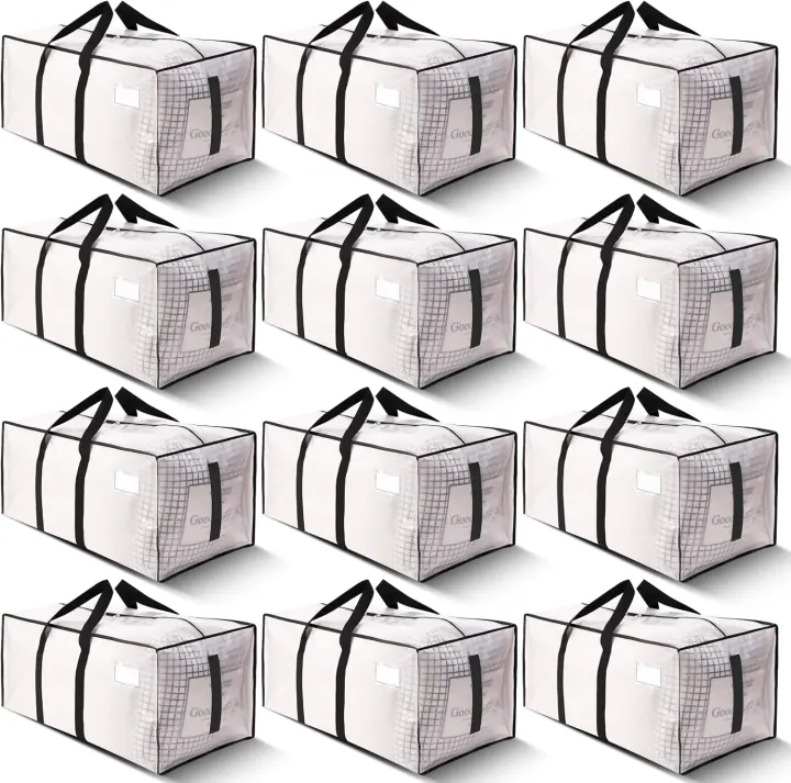 Heavy-Duty Moving Totes — 24-Gallon Water-Resistant Bags (12-Pack)