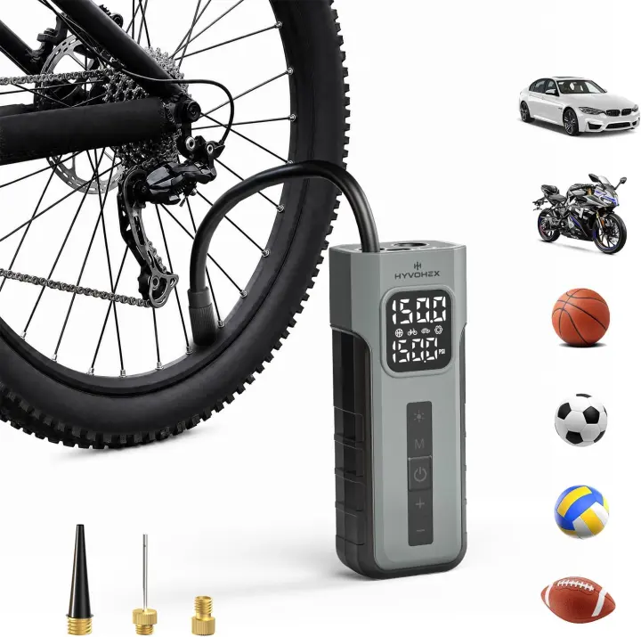 HYVOHEX 150 PSI Mini Bike Tire Pump — Cordless Electric Inflator