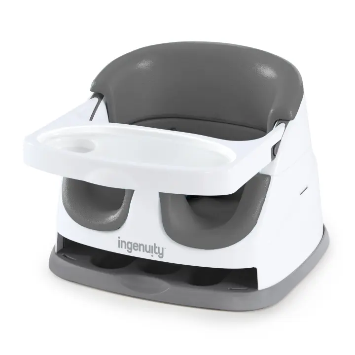 Ingenuity Baby Base 2-in-1 Booster & Floor Feeding Seat — Slate