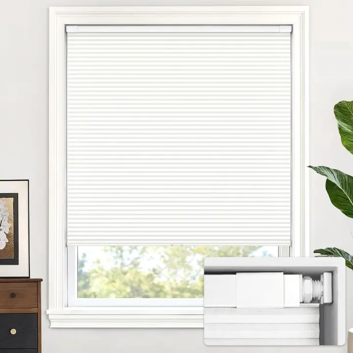 LazBlinds Cordless No-Drill Cellular Shades — 45" W × 48" H