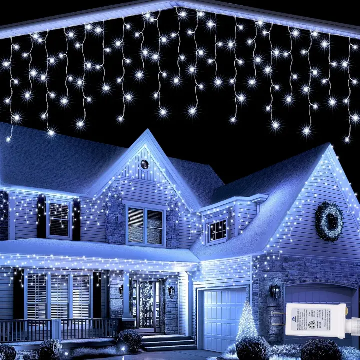 Lomotech 32ft White LED Icicle Lights
