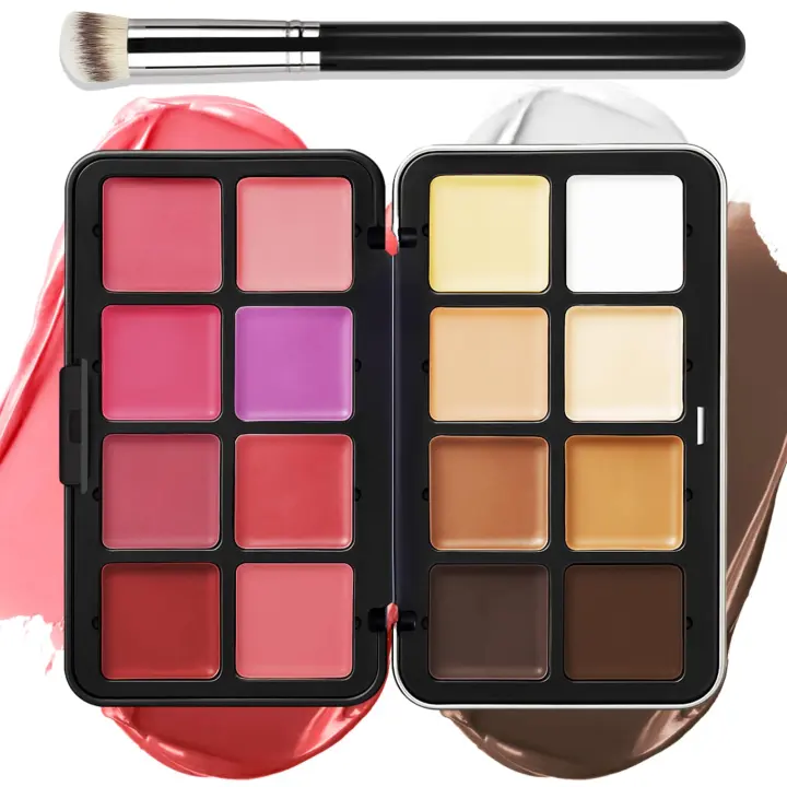 LSxia 16-Color Cream Face Palette — All-in-One Blush & Contour Kit
