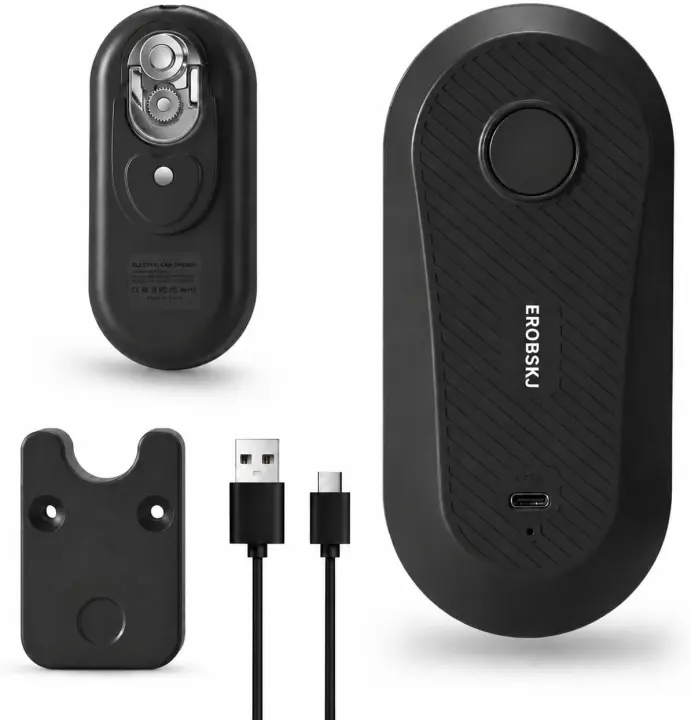 One-Touch Rechargeable Electric Can Opener — Wall‑Mountable Side‑Cut