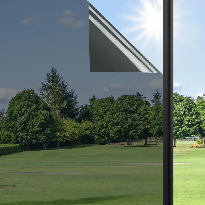 One-Way Mirror Privacy Window Film — Black, 17.5 x 78.7 in