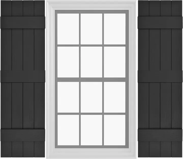 Pontiac Trail Board & Batten Exterior Vinyl Shutters — 14.5" x 55" Pair