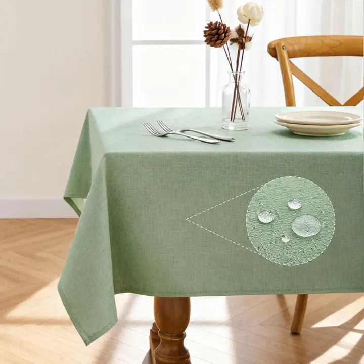 Pureegg Rectangular Linen-Style Tablecloth — Waterproof, Wrinkle-Free