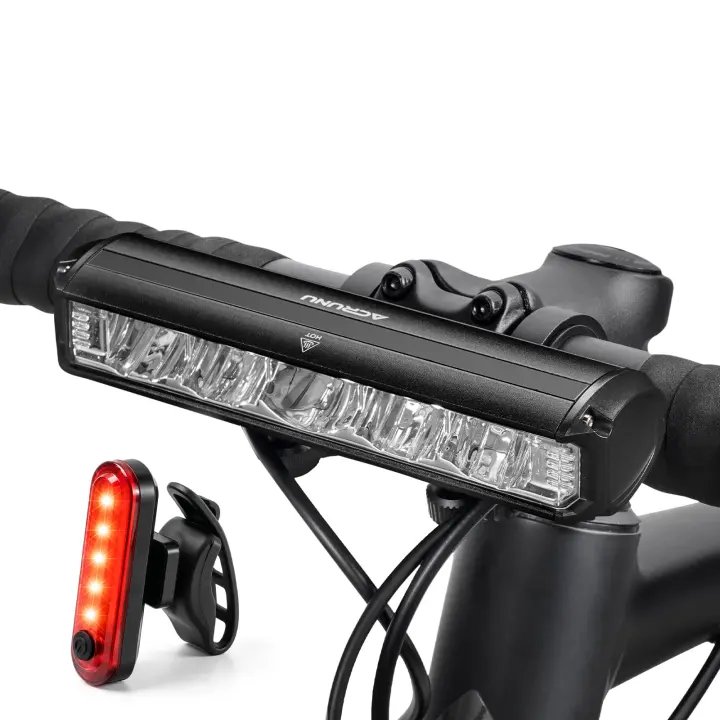 Rechargeable 3250-Lumen Bike Headlight and Rear Light Kit