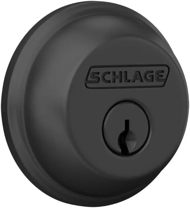 Schlage B60 Deadbolt — Keyed Exterior, Grade 1 Residential, Matte Black