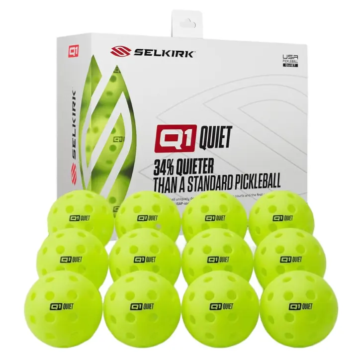 Selkirk Sport Q1 Quiet Pickleball Balls — 12-Pack Outdoor Balls