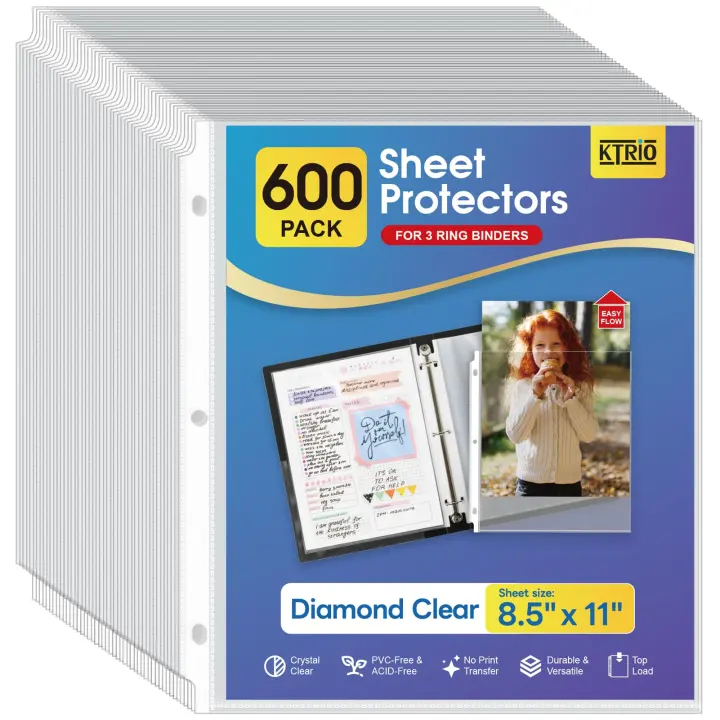 Sheet Protectors 8.5 x 11 — 600 Top-Loading Polypropylene Sleeves