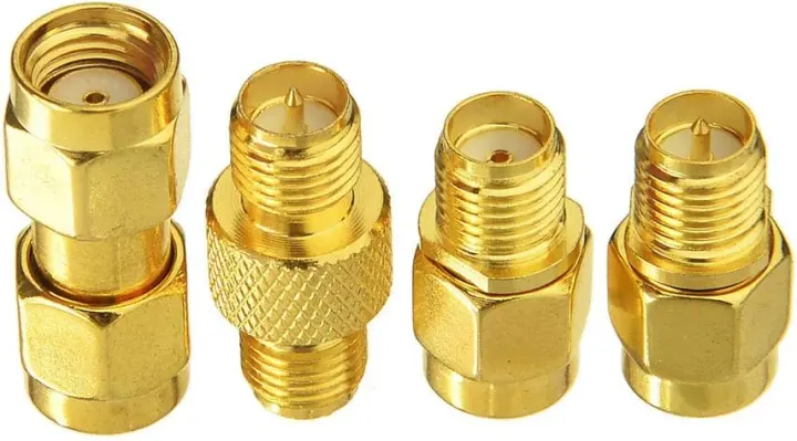 SMA / RP-SMA RF Adapter Connector Kit — 50Ω Brass, Gold-Plated