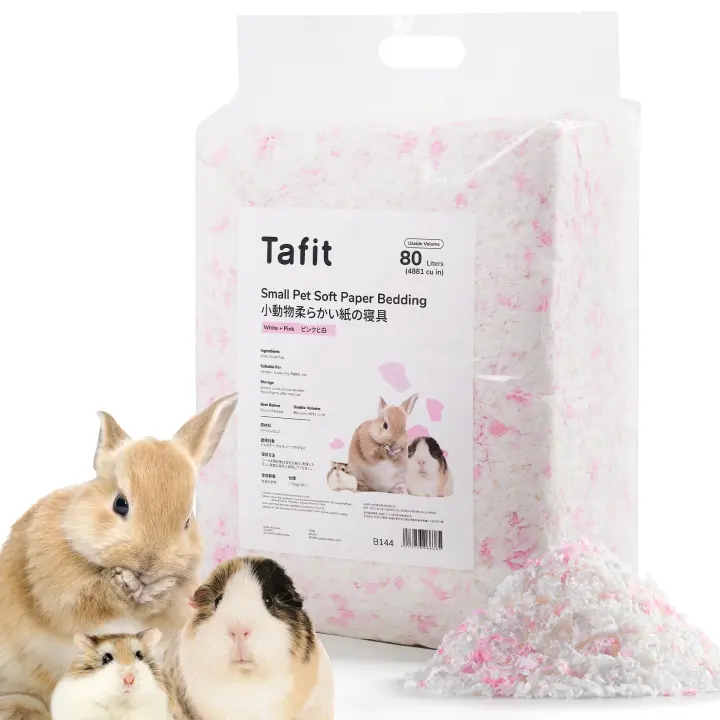 Soft Natural Paper Bedding for Small Animals — 80L Pink (4 lb)