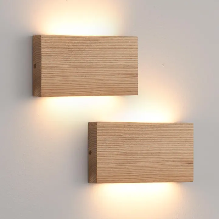Solid Ash Up/Down Wall Sconce - Hardwired LED Pair