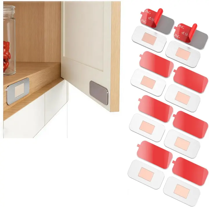 SUESONG Magnetic Cabinet Door Catch — 8-Pack No-Drill Closures