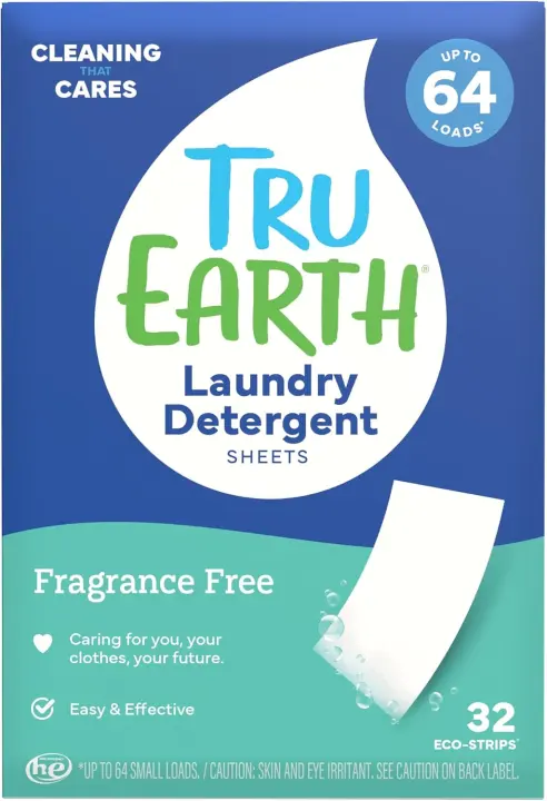 Tru Earth Unscented Dry Laundry Detergent Sheets — 32 Strips