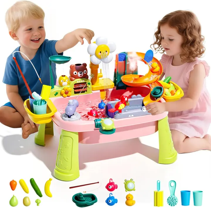 Upgraded Toddler Water Table with Electric Pump and Accessories
