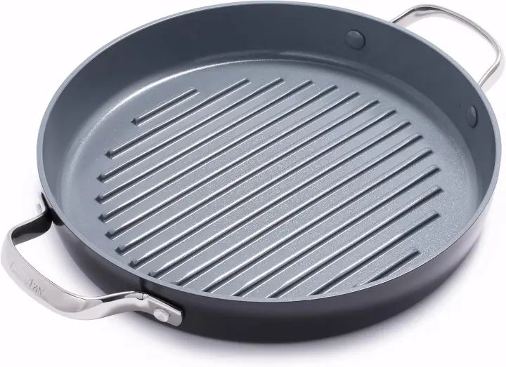 Valencia Pro 11" Ceramic Grill Pan — Hard-Anodized, Induction Ready
