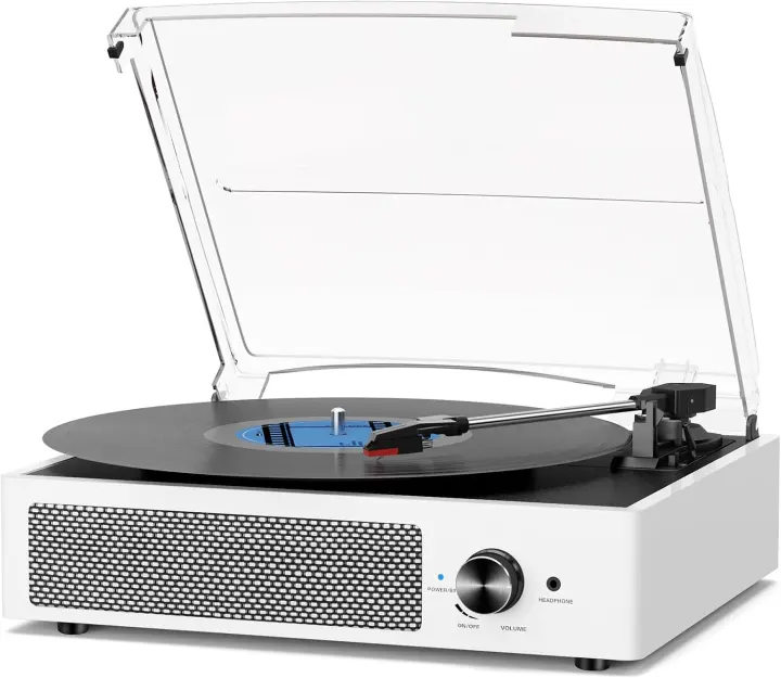 Vintage-Style Belt-Drive Record Player with Speakers & Bluetooth
