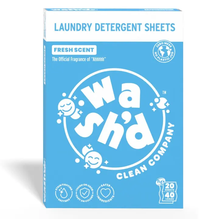 Wash'd Laundry Detergent Sheets — Enzyme-Powered Laundry Sheets