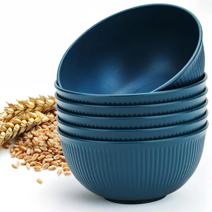 Wheat-Straw 24 oz Unbreakable Cereal Bowls — Set of 6