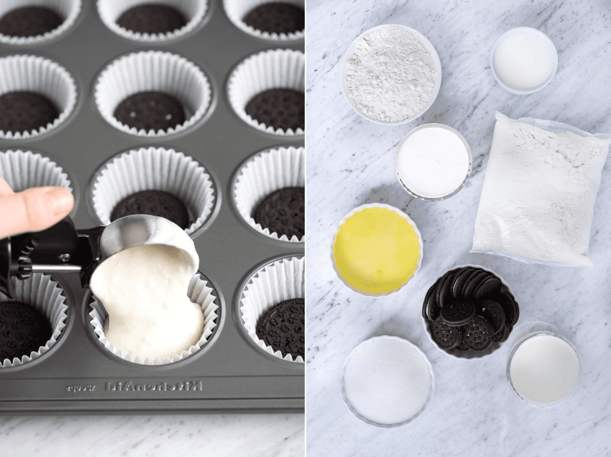 Come fare i cupcakes con fondo Oreo - collage