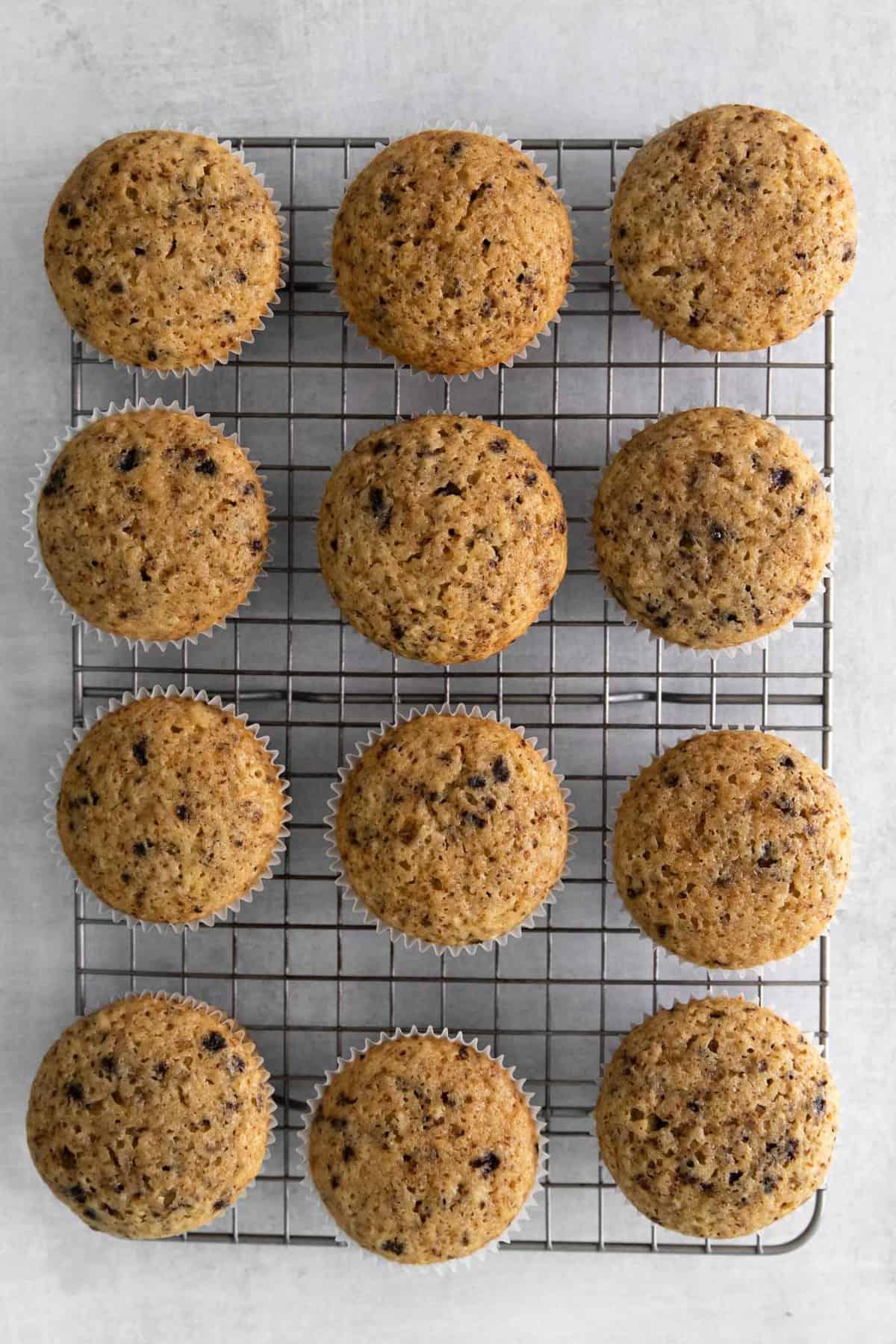 muffin al caffè senza glassa su griglia